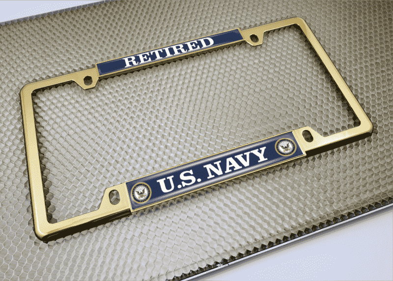 U.S. Navy Retired - Car Metal License Plate Frame